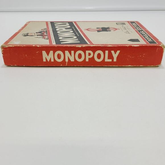 Monopoly 1954 Antique Vintage Red NO BOARD **IOB** - Picture 11 of 14